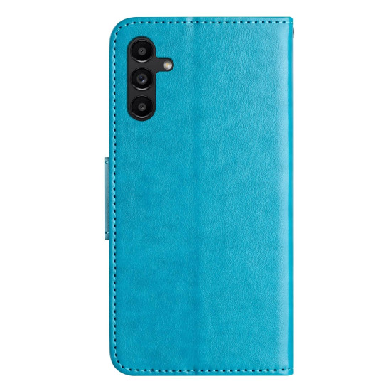 For Samsung Galaxy S24+ 5G Butterfly Flower Pattern Flip Leather Phone Case(Blue)