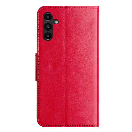 For Samsung Galaxy S24+ 5G Butterfly Flower Pattern Flip Leather Phone Case(Red)