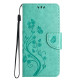 For Samsung Galaxy S24+ 5G Butterfly Flower Pattern Flip Leather Phone Case(Green)