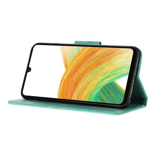 For Samsung Galaxy S24+ 5G Butterfly Flower Pattern Flip Leather Phone Case(Green)