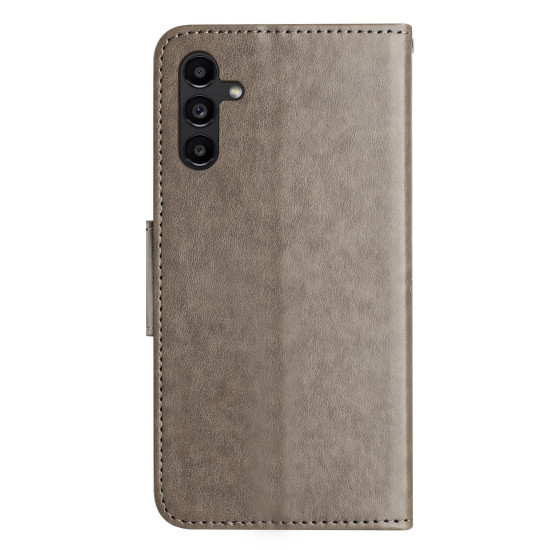 For Samsung Galaxy S24+ 5G Butterfly Flower Pattern Flip Leather Phone Case(Grey)