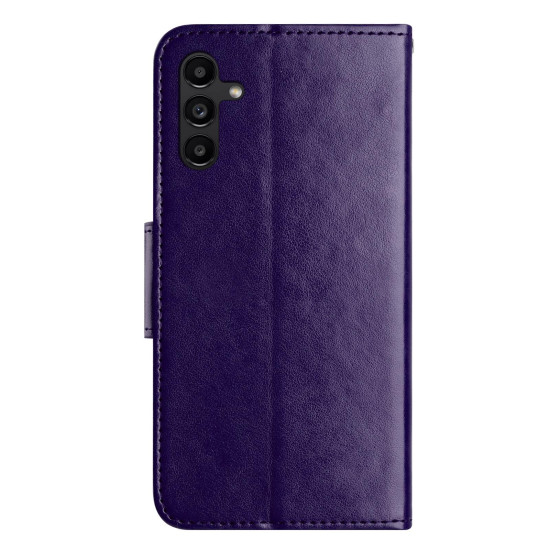 For Samsung Galaxy S24+ 5G Butterfly Flower Pattern Flip Leather Phone Case(Dark Purple)