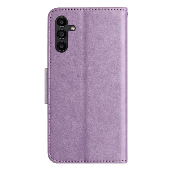 For Samsung Galaxy S24+ 5G Butterfly Flower Pattern Flip Leather Phone Case(Light Purple)