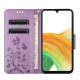 For Samsung Galaxy S24+ 5G Butterfly Flower Pattern Flip Leather Phone Case(Light Purple)