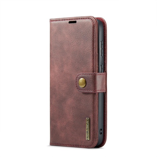 For Samsung Galaxy S24+ 5G DG.MING Crazy Horse Texture Detachable Magnetic Leather Case(Red)