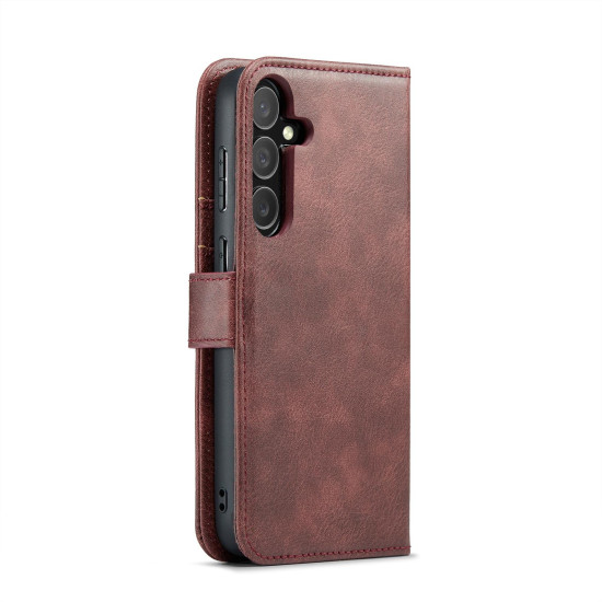 For Samsung Galaxy S24+ 5G DG.MING Crazy Horse Texture Detachable Magnetic Leather Case(Red)