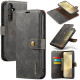 For Samsung Galaxy S24+ 5G DG.MING Crazy Horse Texture Detachable Magnetic Leather Case(Grey)