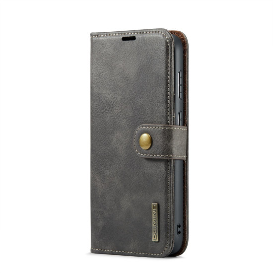For Samsung Galaxy S24+ 5G DG.MING Crazy Horse Texture Detachable Magnetic Leather Case(Grey)