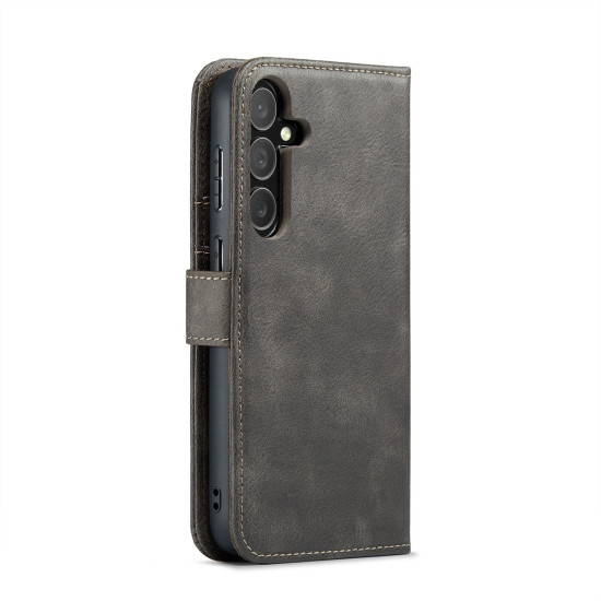 For Samsung Galaxy S24+ 5G DG.MING Crazy Horse Texture Detachable Magnetic Leather Case(Grey)