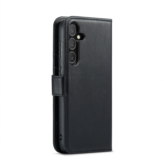 For Samsung Galaxy S24+ 5G DG.MING Crazy Horse Texture Detachable Magnetic Leather Case(Black)