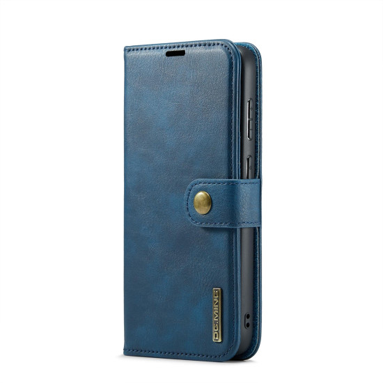 For Samsung Galaxy S24+ 5G DG.MING Crazy Horse Texture Detachable Magnetic Leather Case(Blue)