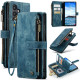 For Samsung Galaxy S24+ 5G CaseMe C30 Card Slots Zipper Wallet Leather Phone Case(Blue)
