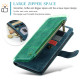 For Samsung Galaxy S24+ 5G CaseMe C30 Card Slots Zipper Wallet Leather Phone Case(Blue)