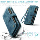 For Samsung Galaxy S24+ 5G CaseMe C30 Card Slots Zipper Wallet Leather Phone Case(Blue)