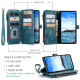 For Samsung Galaxy S24+ 5G CaseMe C30 Card Slots Zipper Wallet Leather Phone Case(Blue)