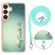 For Samsung Galaxy S24+ 5G Electroplating Dual-side IMD Phone Case with Lanyard(Smile)