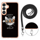 For Samsung Galaxy S24+ 5G Electroplating Dual-side IMD Phone Case with Lanyard(Natural Growth)