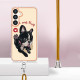 For Samsung Galaxy S24+ 5G Electroplating Dual-side IMD Phone Case with Lanyard(Lucky Dog)
