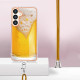 For Samsung Galaxy S24+ 5G Electroplating Dual-side IMD Phone Case with Lanyard(Draft Beer)