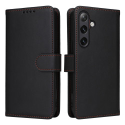 For Samsung Galaxy S24+ 5G BETOPNICE BN-005 2 in 1 Detachable Imitate Genuine Leather Phone Case(Black)
