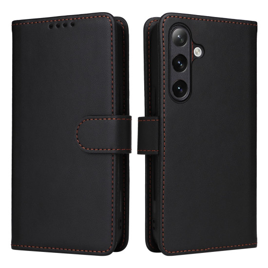 For Samsung Galaxy S24+ 5G BETOPNICE BN-005 2 in 1 Detachable Imitate Genuine Leather Phone Case(Black)