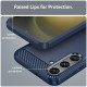 For Samsung Galaxy S24+ 5G Brushed Texture Carbon Fiber TPU Phone Case(Blue)
