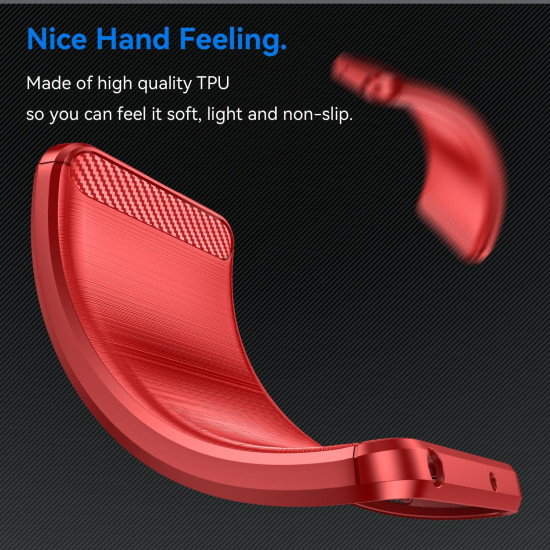For Samsung Galaxy S24+ 5G Brushed Texture Carbon Fiber TPU Phone Case(Red)