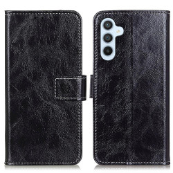 For Samsung Galaxy S24+ Retro Crazy Horse Texture Leather Phone Case(Black)