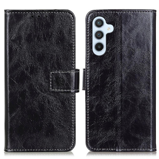 For Samsung Galaxy S24+ Retro Crazy Horse Texture Leather Phone Case(Black)