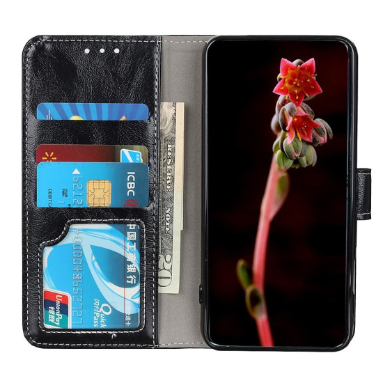 For Samsung Galaxy S24+ Retro Crazy Horse Texture Leather Phone Case(Black)