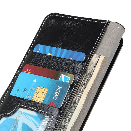 For Samsung Galaxy S24+ Retro Crazy Horse Texture Leather Phone Case(Black)