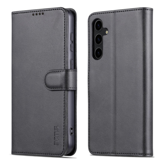For Samsung Galaxy S24+ 5G AZNS Skin Feel Calf Texture Flip Leather Phone Case(Black)
