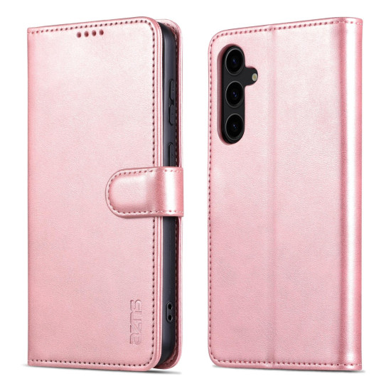 For Samsung Galaxy S24+ 5G AZNS Skin Feel Calf Texture Flip Leather Phone Case(Rose Gold)