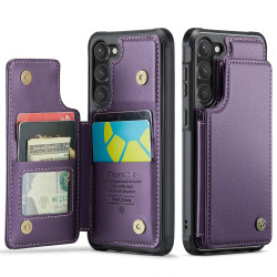 For Samsung Galaxy S23 5G CaseMe C22 Card Slots Holder RFID Anti-theft Phone Case(Purple)