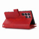 For Samsung Galaxy S23+ 5G Wristband Card Slot Leather Phone Case(Red)