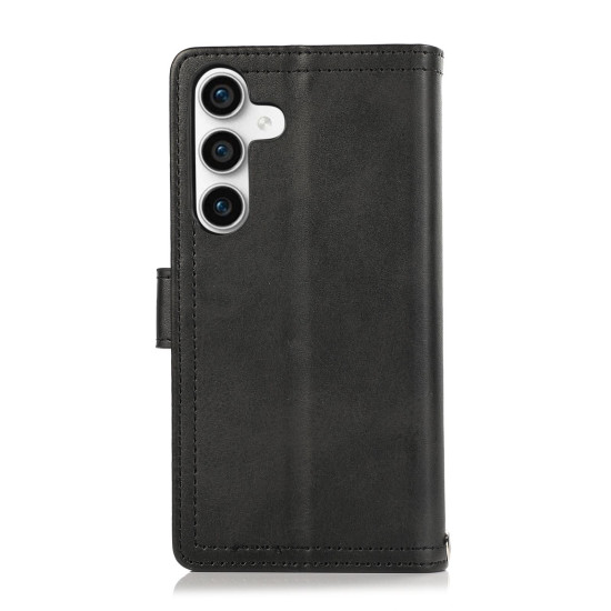 For Samsung Galaxy S24+ 5G Wristband Card Slot Leather Phone Case(Black)