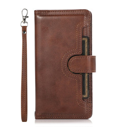 For Samsung Galaxy S24+ 5G Wristband Card Slot Leather Phone Case(Coffee)