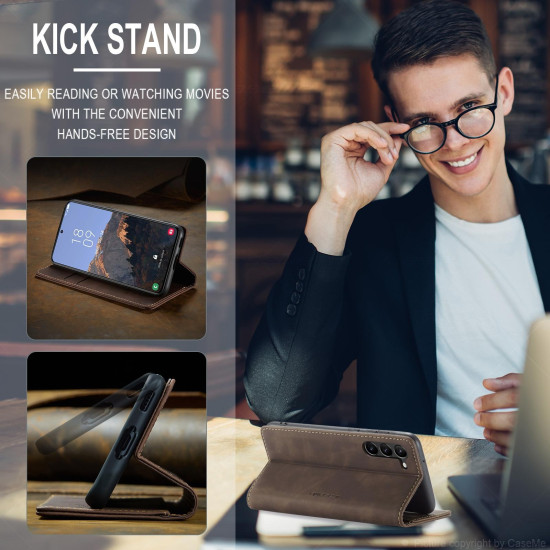 For Samsung Galaxy S24+ 5G CaseMe 013 Multifunctional Horizontal Flip Leather Phone Case(Coffee)