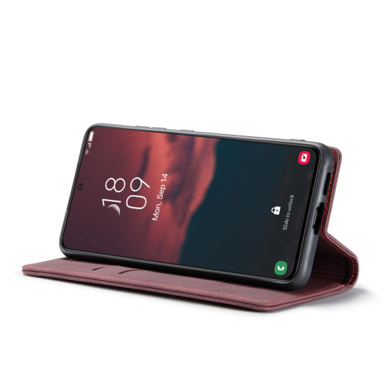 For Samsung Galaxy S24+ 5G CaseMe 013 Multifunctional Horizontal Flip Leather Phone Case(Wine Red)