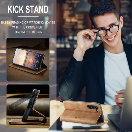 For Samsung Galaxy S24+ 5G CaseMe 013 Multifunctional Horizontal Flip Leather Phone Case(Brown)
