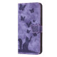 For Samsung Galaxy S24+ 5G Butterfly Cat Embossing Flip Leather Phone Case(Purple)