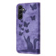 For Samsung Galaxy S24+ 5G Butterfly Cat Embossing Flip Leather Phone Case(Purple)