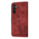 For Samsung Galaxy S24+ 5G Butterfly Cat Embossing Flip Leather Phone Case(Red)