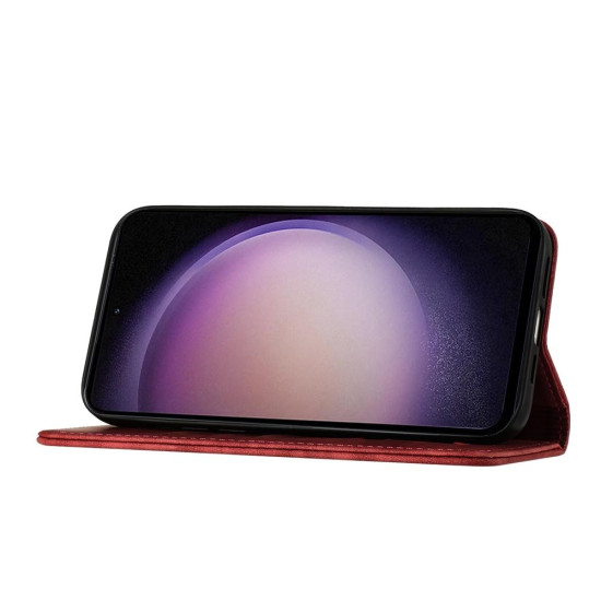 For Samsung Galaxy S24+ 5G Butterfly Cat Embossing Flip Leather Phone Case(Red)