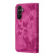 For Samsung Galaxy S24+ 5G Butterfly Cat Embossing Flip Leather Phone Case(Pink)