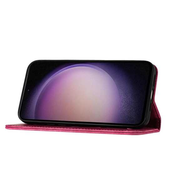For Samsung Galaxy S24+ 5G Butterfly Cat Embossing Flip Leather Phone Case(Pink)