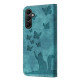 For Samsung Galaxy S24+ 5G Butterfly Cat Embossing Flip Leather Phone Case(Wathet)
