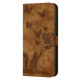 For Samsung Galaxy S24+ 5G Butterfly Cat Embossing Flip Leather Phone Case(Brown)