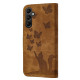 For Samsung Galaxy S24+ 5G Butterfly Cat Embossing Flip Leather Phone Case(Brown)