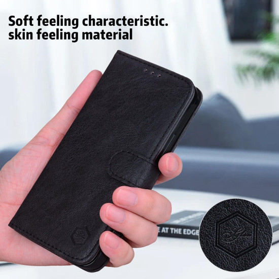 For Samsung Galaxy S24+ 5G Skin Feeling Oil Leather Texture PU + TPU Phone Case(Black)